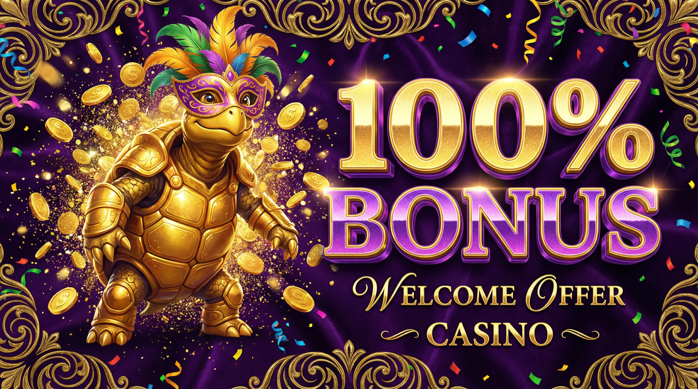 Promoção de bônus 100% no betboom com tartaruga dourada